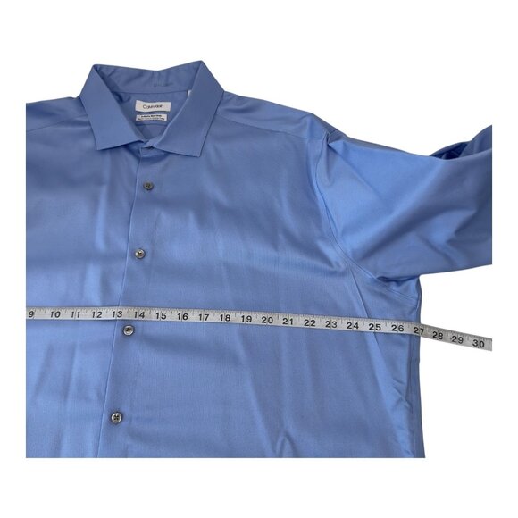 Calvin Klein Mens Infinite Non Iron Slim Fit Stretch Dress Shirt Size 2XL Blue - Picture 4 of 11